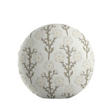 Circular Throw Pillow in Cottage Flowers - Vanilla