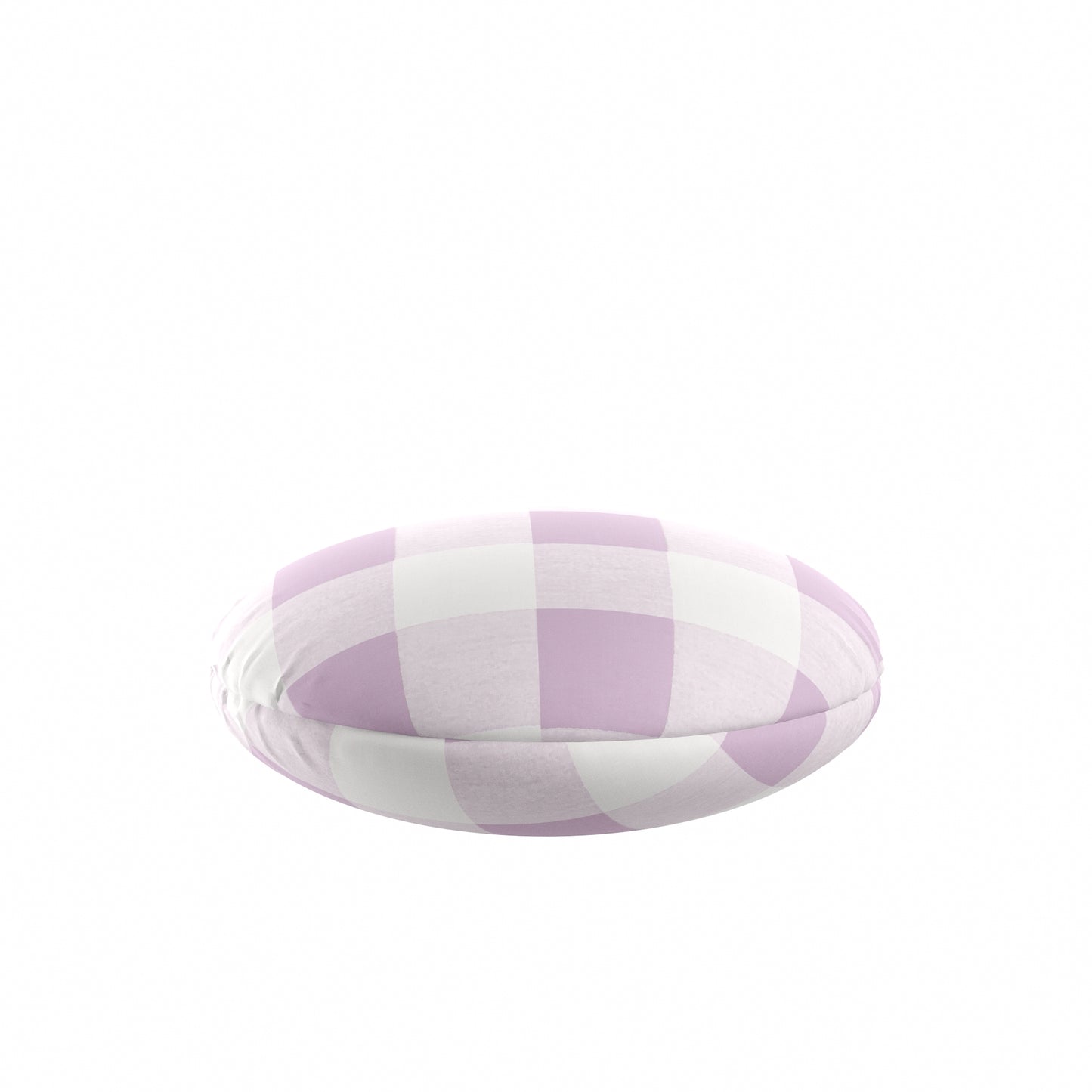 Circular Throw Pillow in Buffalo Check - Lilac