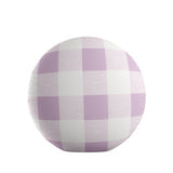 Circular Throw Pillow in Lilac Buffalo Check