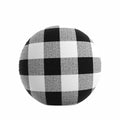 Circular Throw Pillow in Buffalo Check - Black