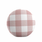 Circular Throw Pillow in Buffalo Check - Mauve