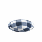 Circular Throw Pillow in Buffalo Check - Navy
