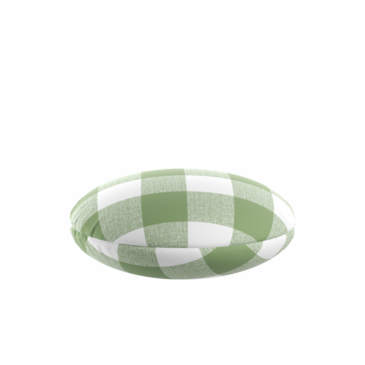 Circular Throw Pillow in Buffalo Check - Sage
