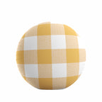 Circular Throw Pillow in Buffalo Check - Sunny
