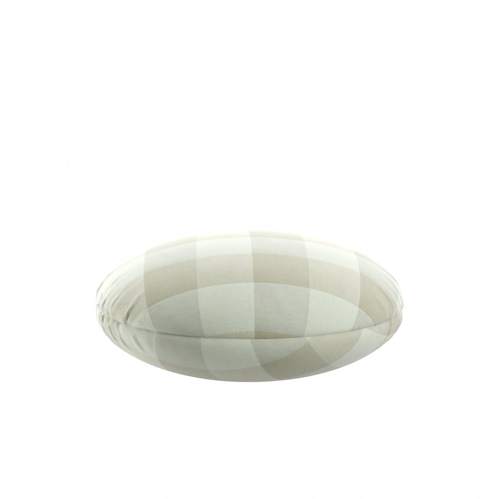 Circular Throw Pillow in Foxy Plaid Dune