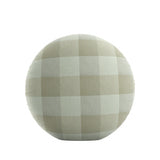 Circular Throw Pillow in Foxy Plaid Dune