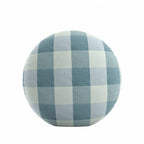 Circular Throw Pillow in Foxy Plaid Harbor