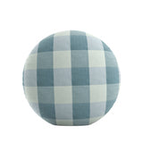 Circular Throw Pillow in Foxy Plaid Harbor