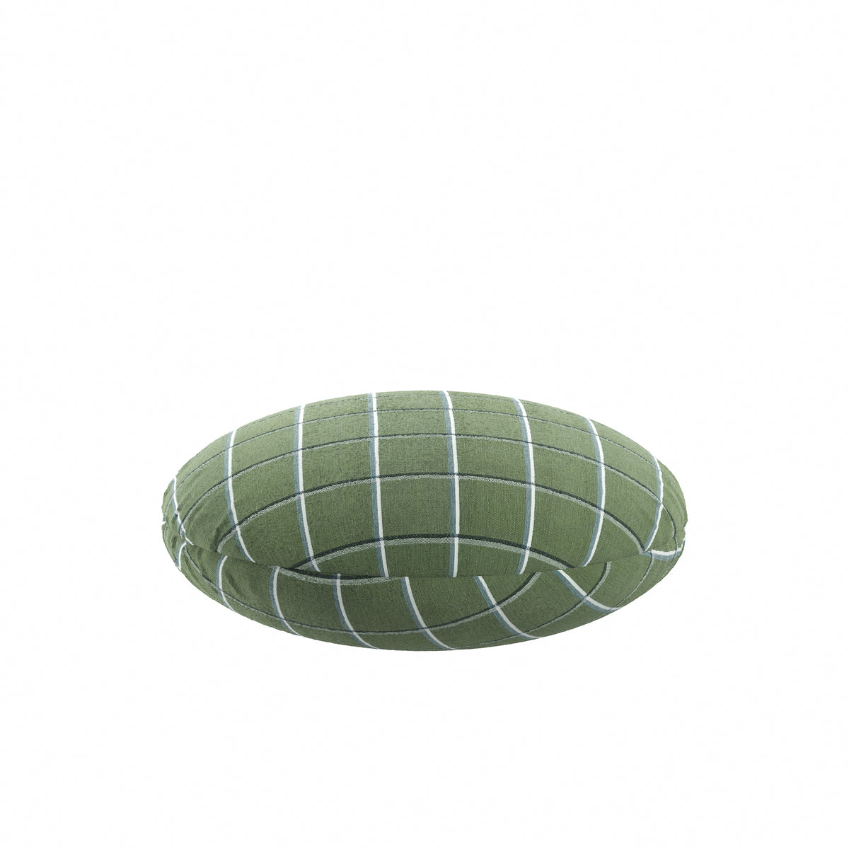 Circular Throw Pillow in Check With Me - Pine
