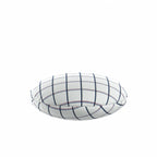 Circular Throw Pillow in Check With Me - White