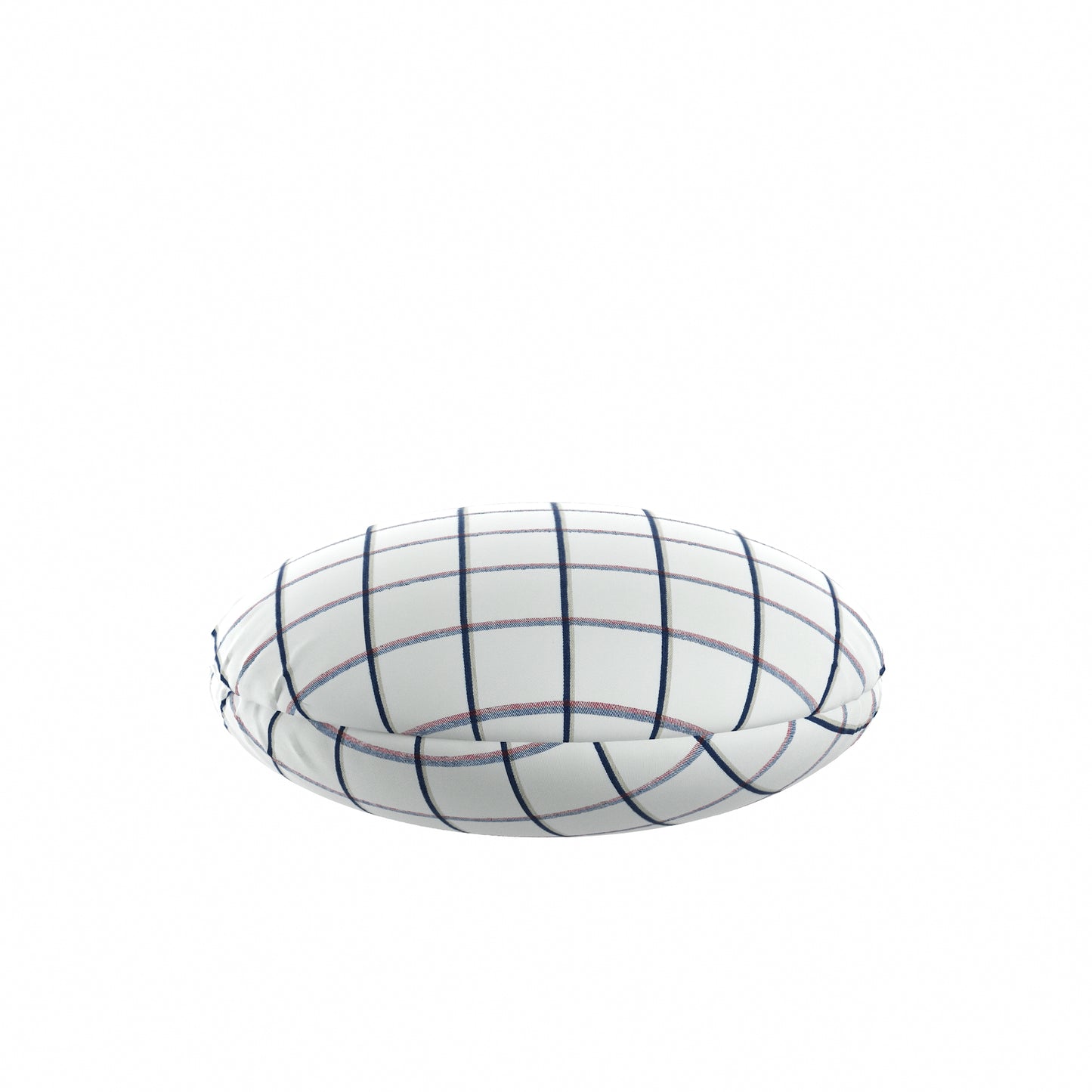 Circular Throw Pillow in Check With Me - White