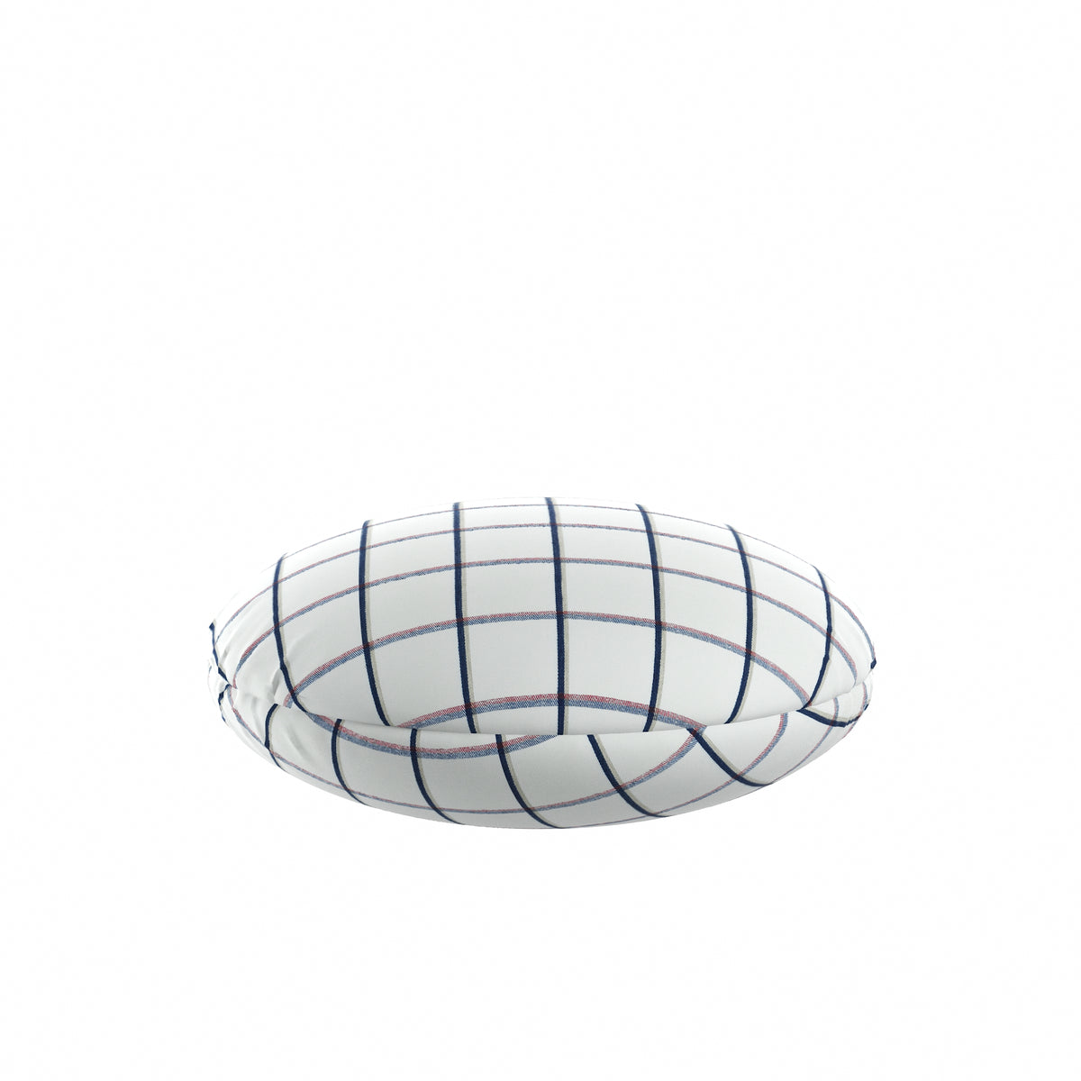 Circular Throw Pillow in Check With Me - White