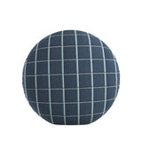 Circular Throw Pillow in Check With Me - Denim