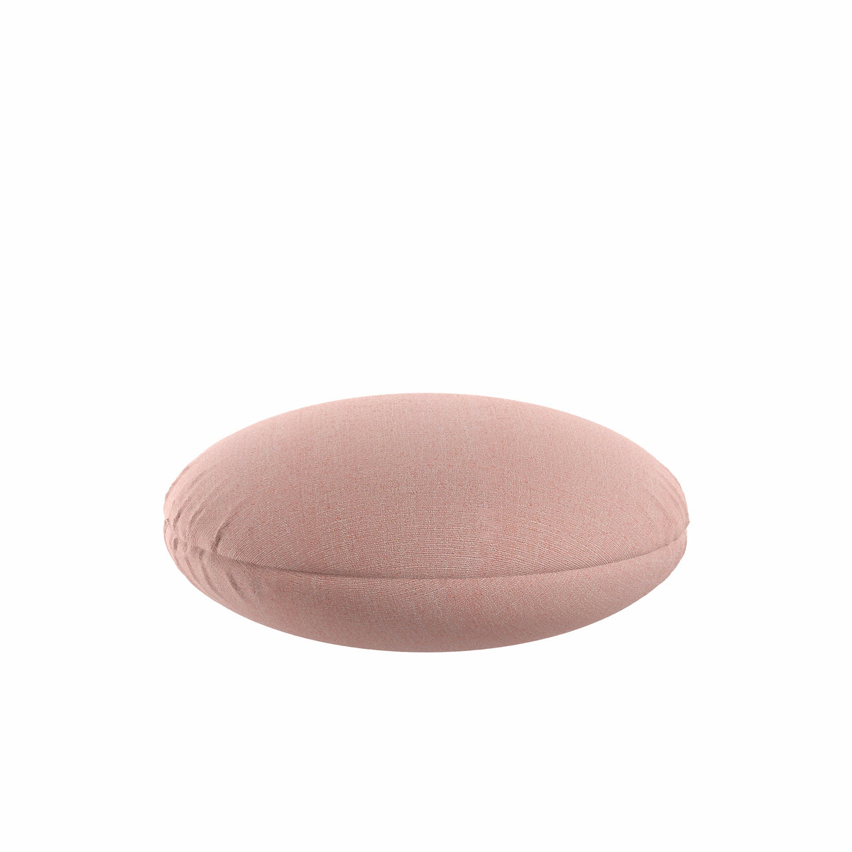 Circular Throw Pillow in Slubby Linen - Think Pink