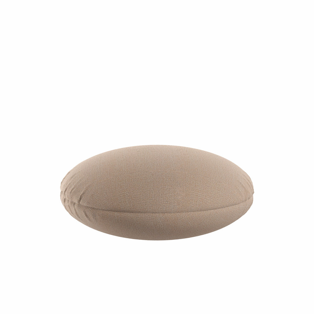 Circular Throw Pillow in Slubby Linen - Caramel