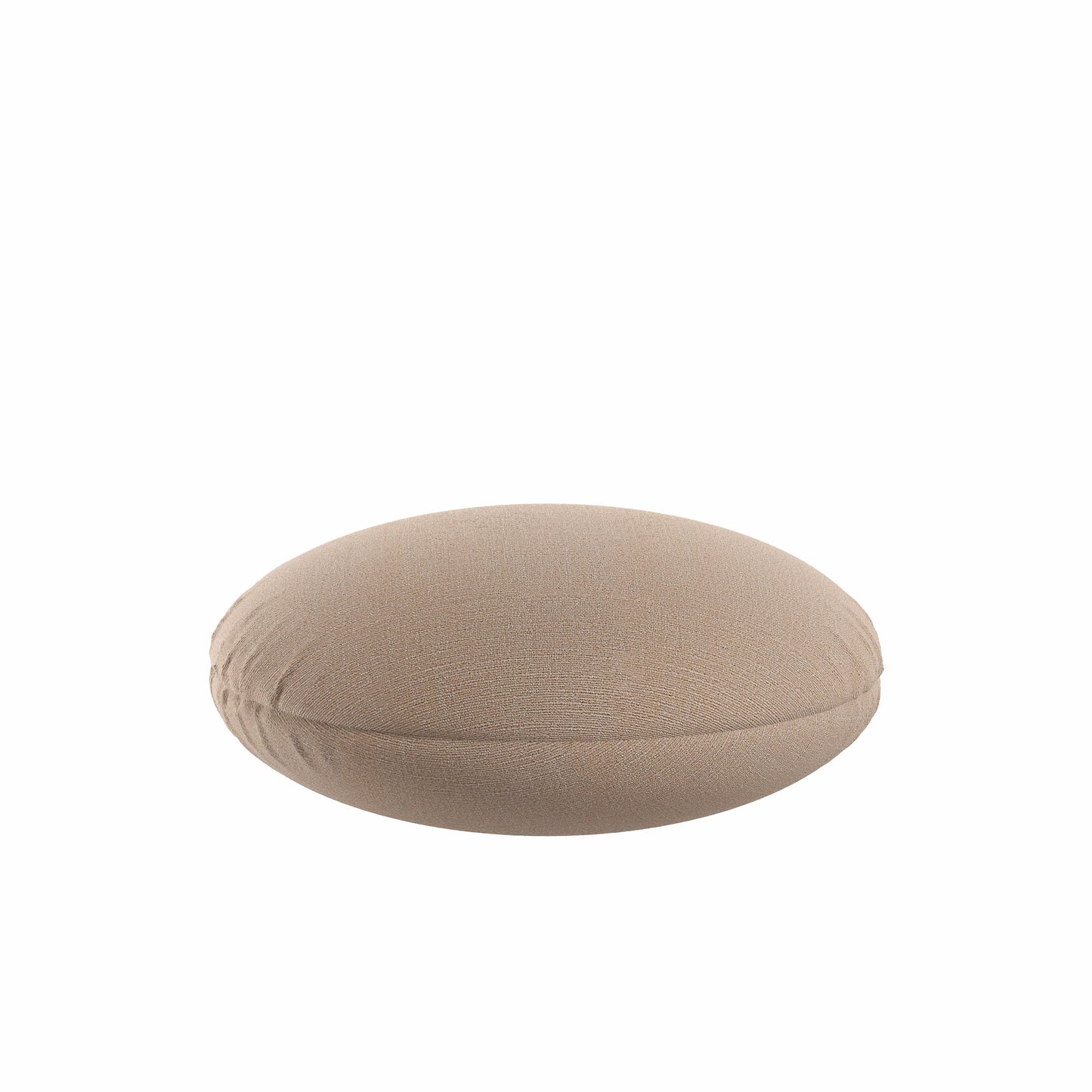 Circular Throw Pillow in Slubby Linen - Caramel