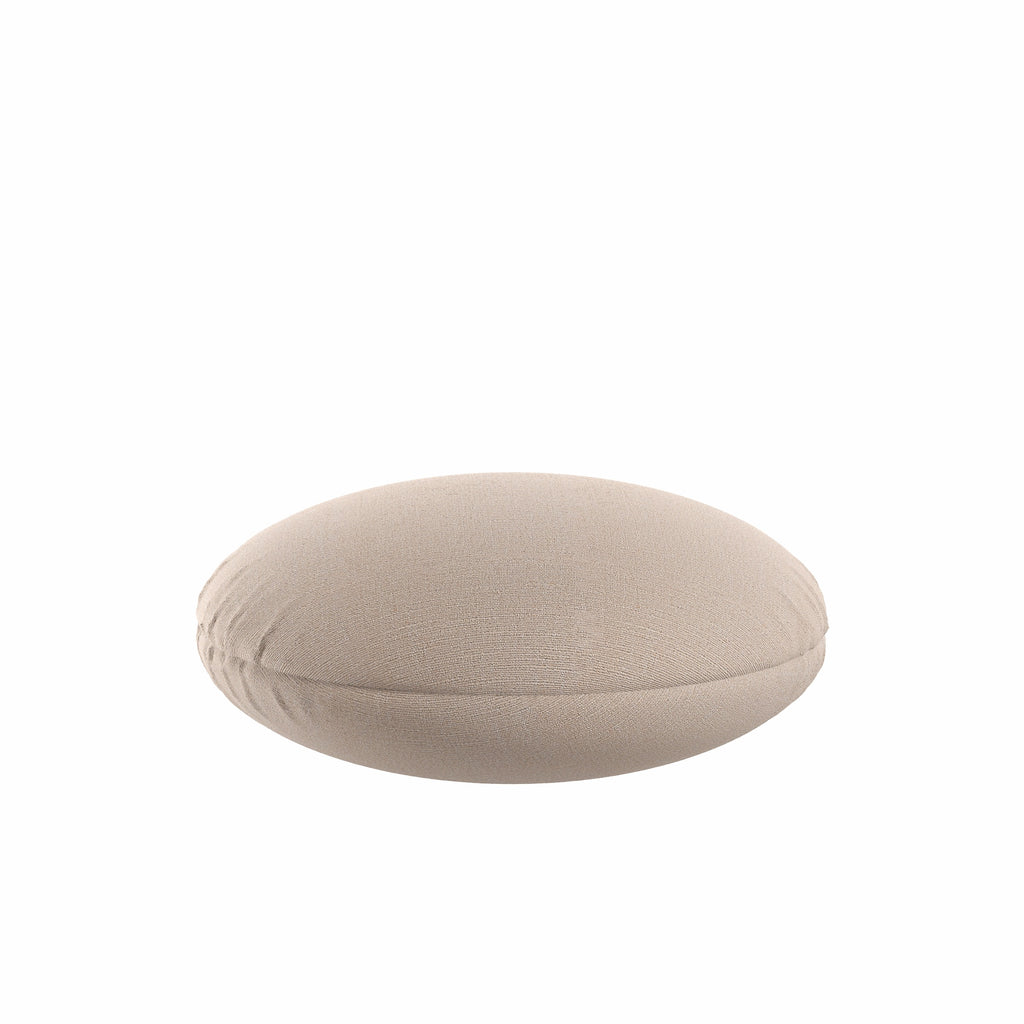 Circular Throw Pillow in Slubby Linen - Cashmere