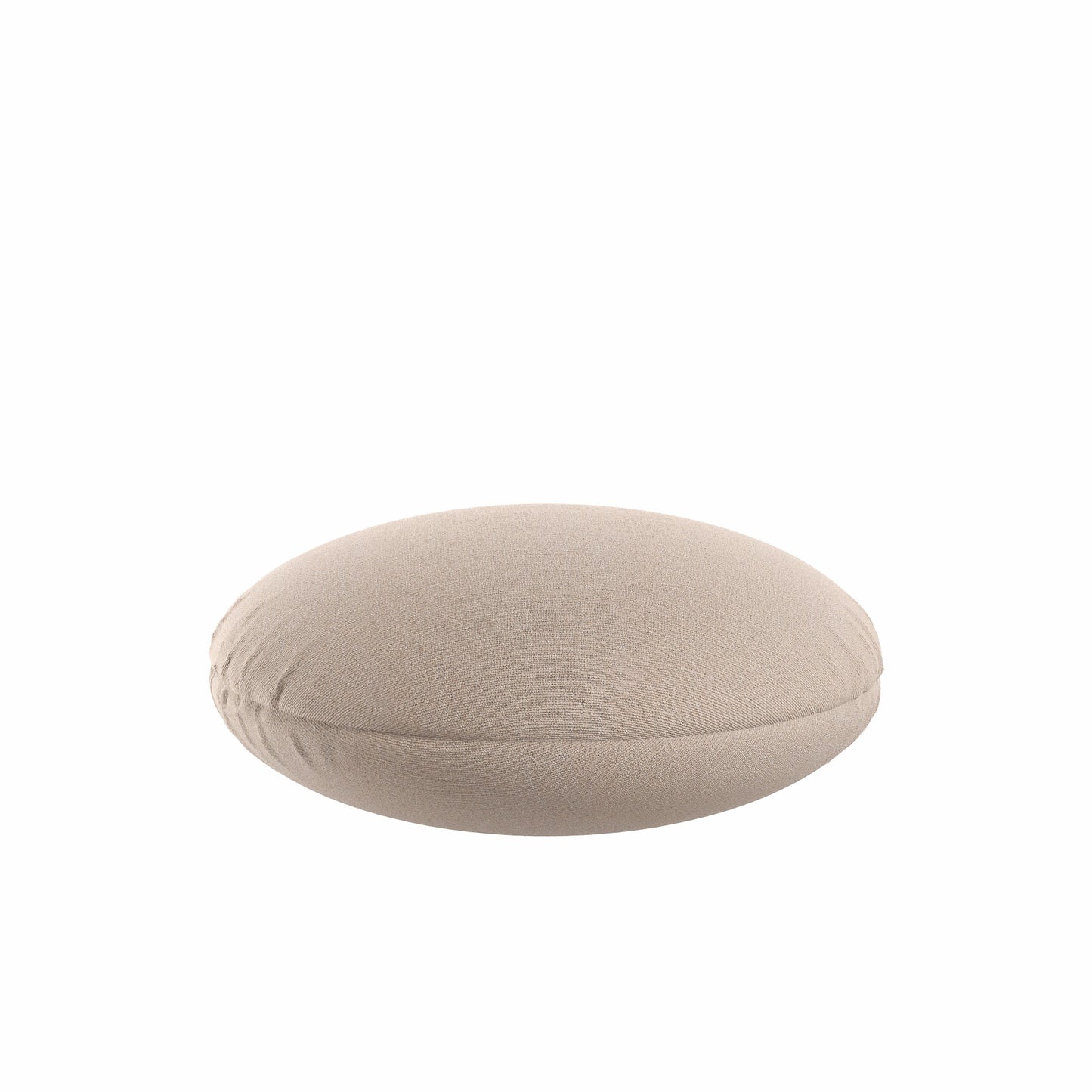 Circular Throw Pillow in Slubby Linen - Cashmere