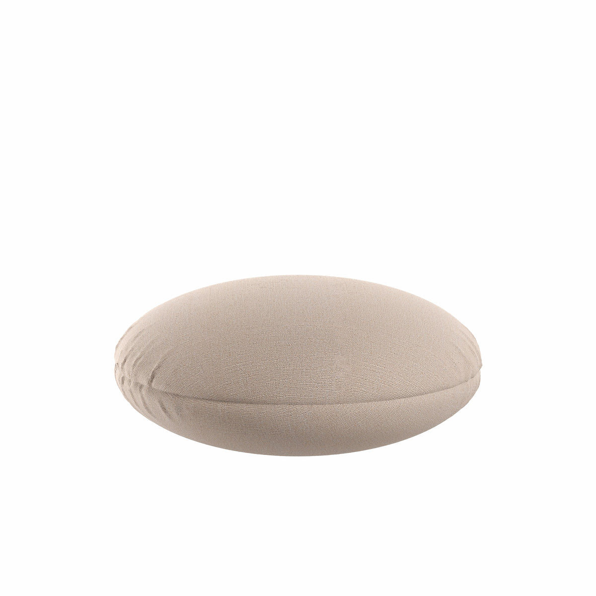 Circular Throw Pillow in Slubby Linen - Cashmere