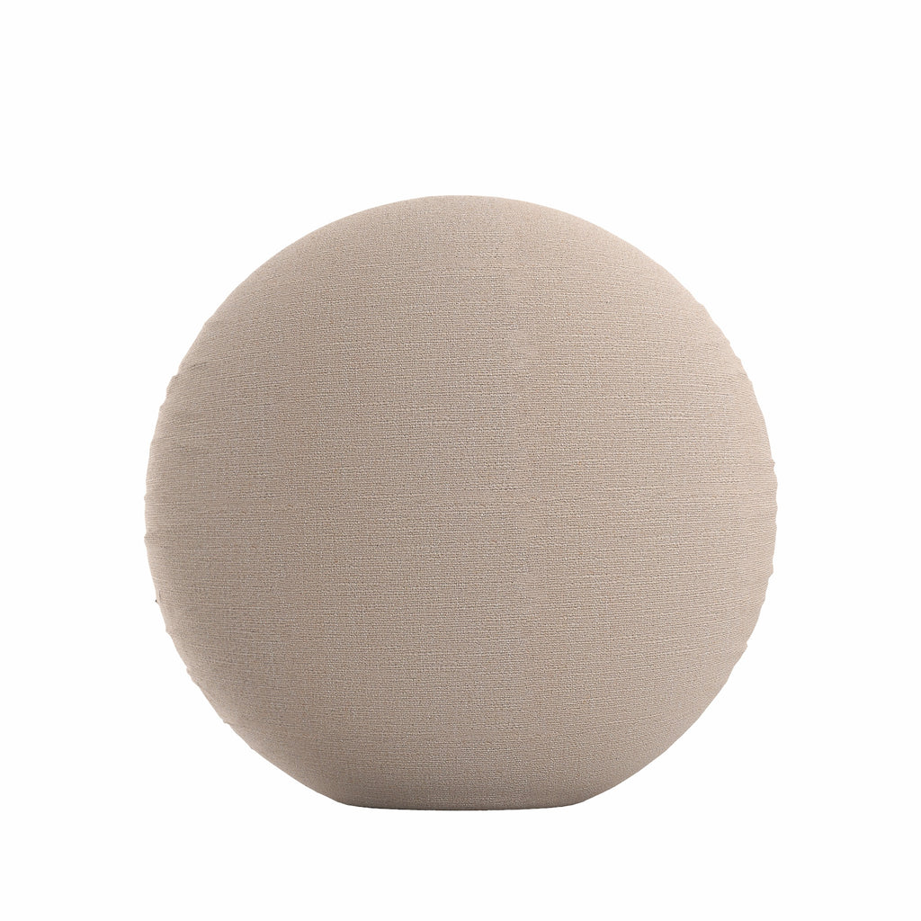 Circular Throw Pillow in Slubby Linen - Cashmere