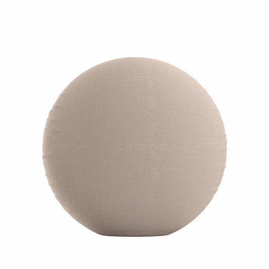 Circular Throw Pillow in Slubby Linen - Cashmere