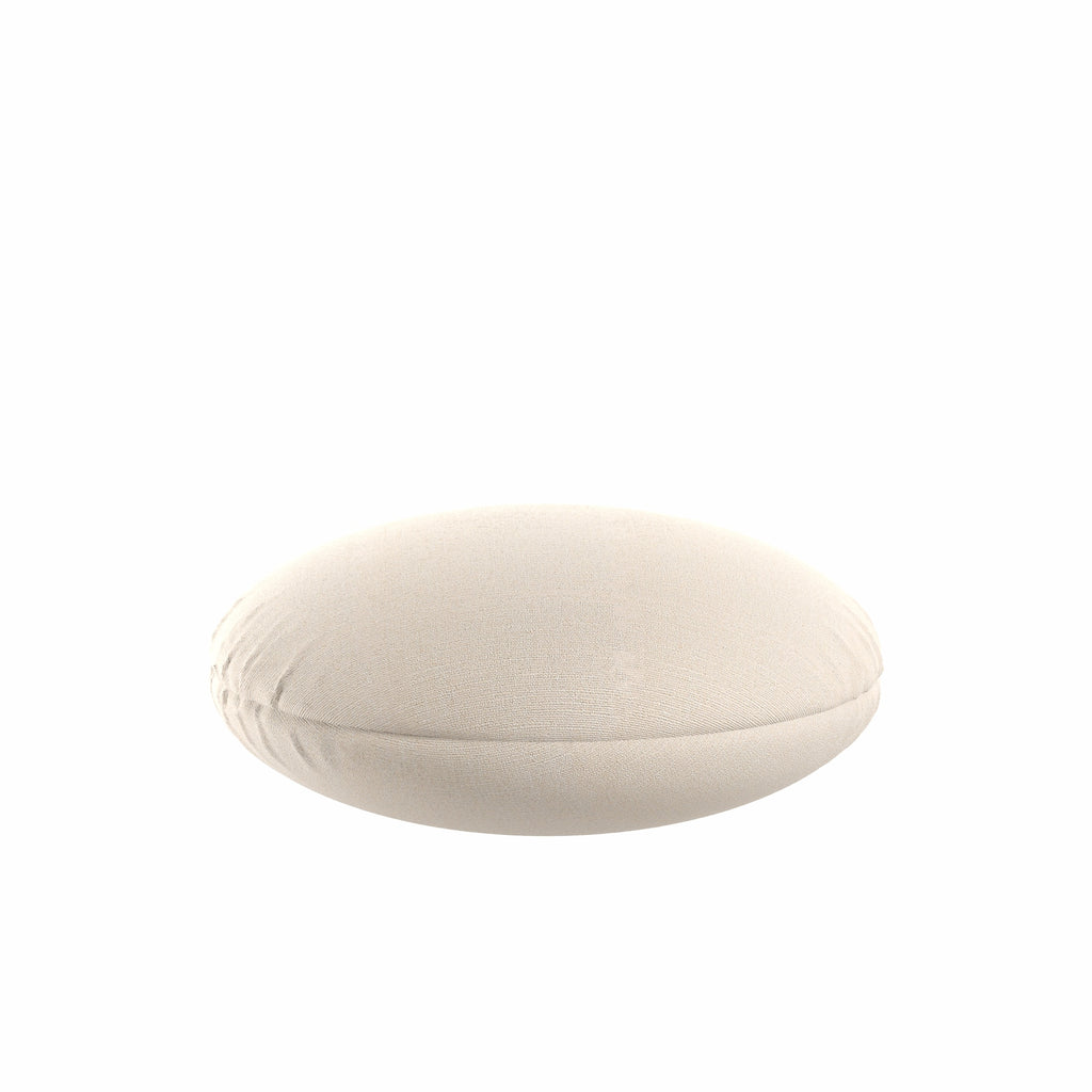 Circular Throw Pillow in Slubby Linen - Ivory