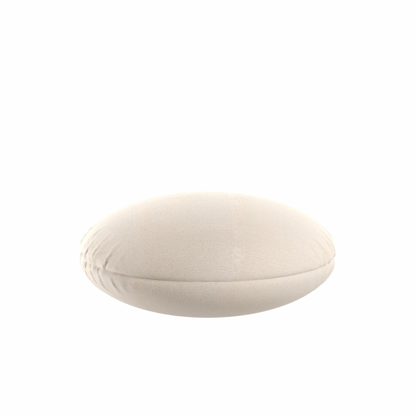 Circular Throw Pillow in Slubby Linen - Ivory