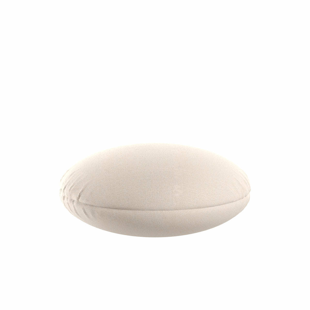 Circular Throw Pillow in Slubby Linen - Ivory