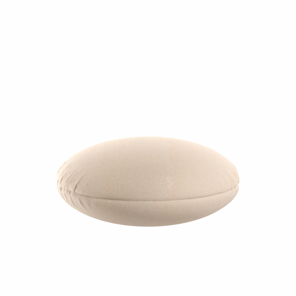 Circular Throw Pillow in Slubby Linen - Cream