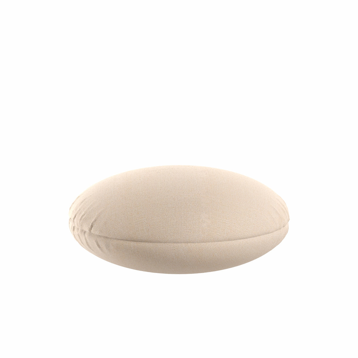 Circular Throw Pillow in Slubby Linen - Cream