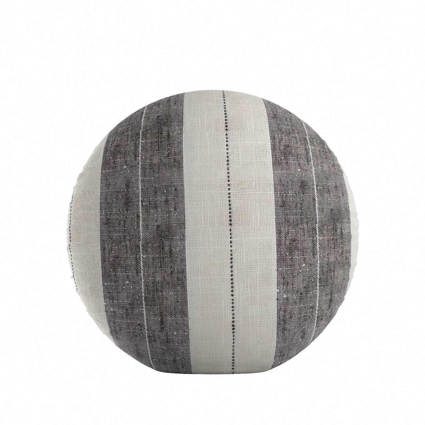 Circular Throw Pillow in French Laundry Stripe - Midnights