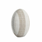 Circular Throw Pillow in French Laundry Stripe - Champagne