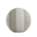 Circular Throw Pillow in French Laundry Stripe - Champagne