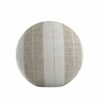 Circular Throw Pillow in French Laundry Stripe - Champagne