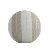 Circular Throw Pillow in French Laundry Stripe - Champagne