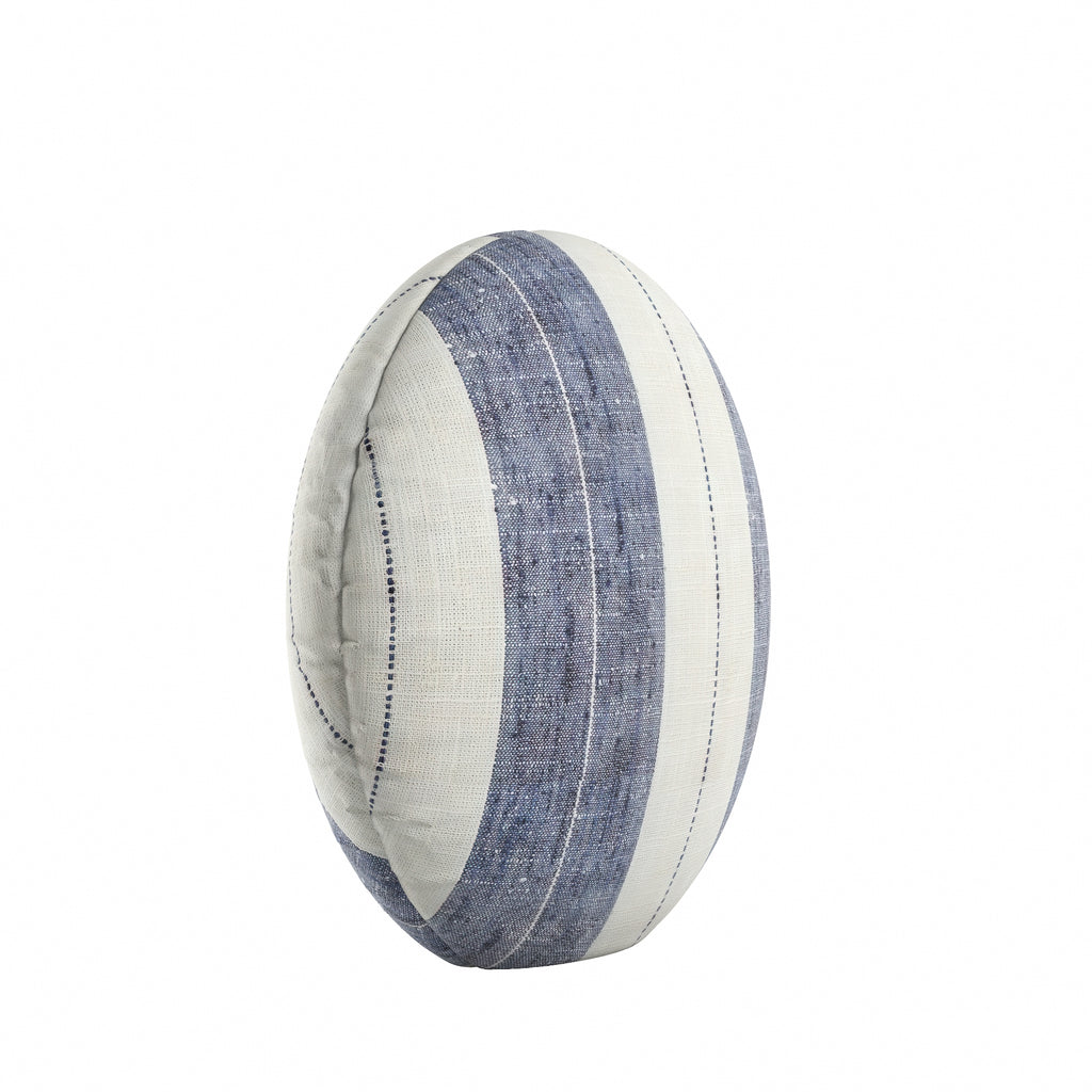 Circular Throw Pillow in French Laundry Stripe - Navy