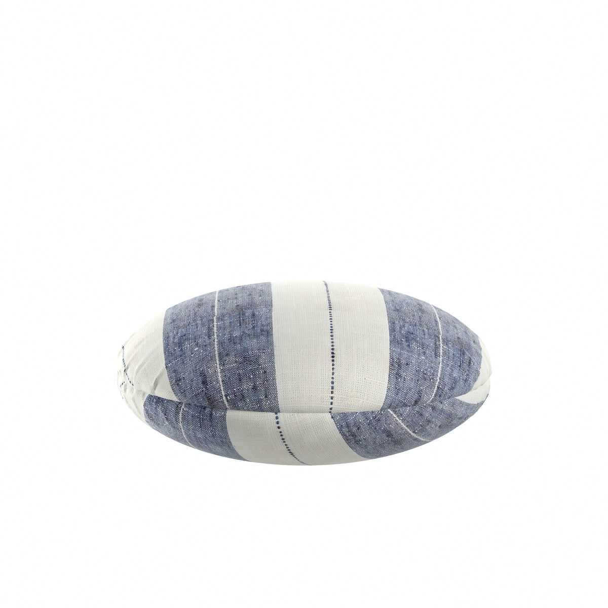 Circular Throw Pillow in French Laundry Stripe - Navy