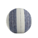 Circular Throw Pillow in French Laundry Stripe - Navy