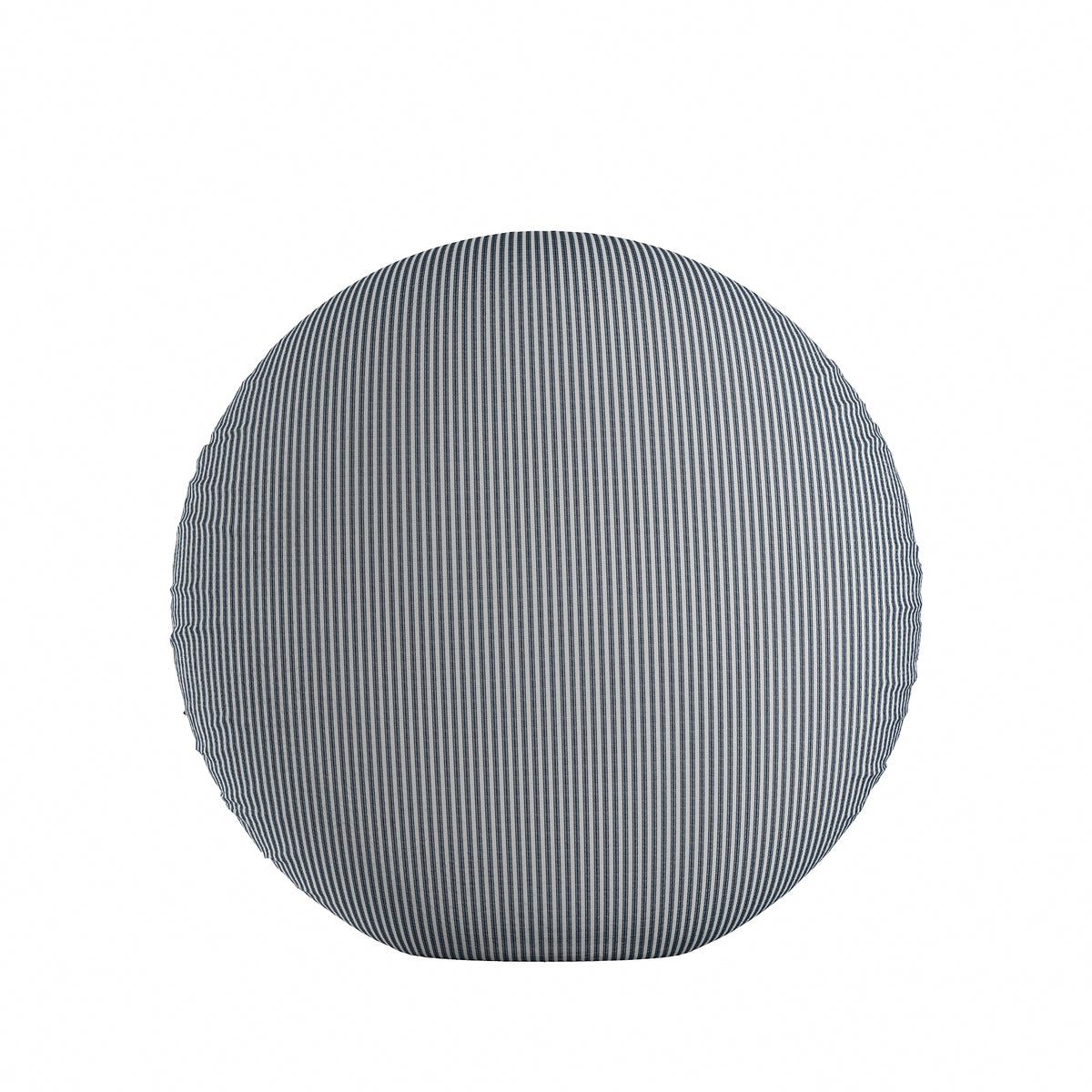 Circular Throw Pillow in Little White Line - Blueberry