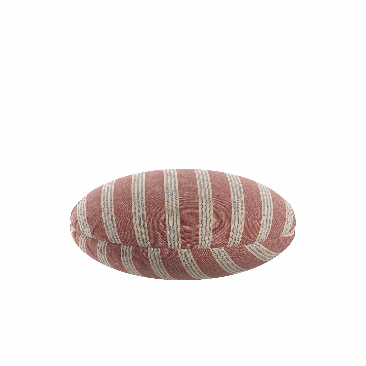 Circular Throw Pillow in Nautical Stripes - Buoy