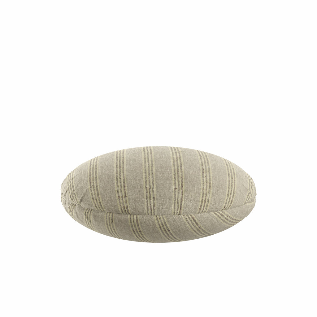 Circular Throw Pillow in Nautical Stripes - Beachy