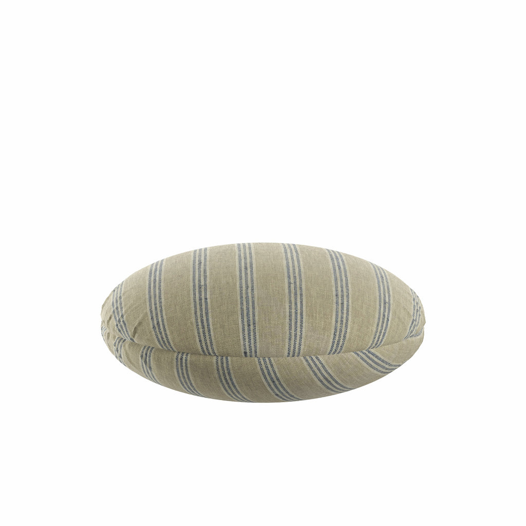 Circular Throw Pillow in Nautical Stripes - Shoreline