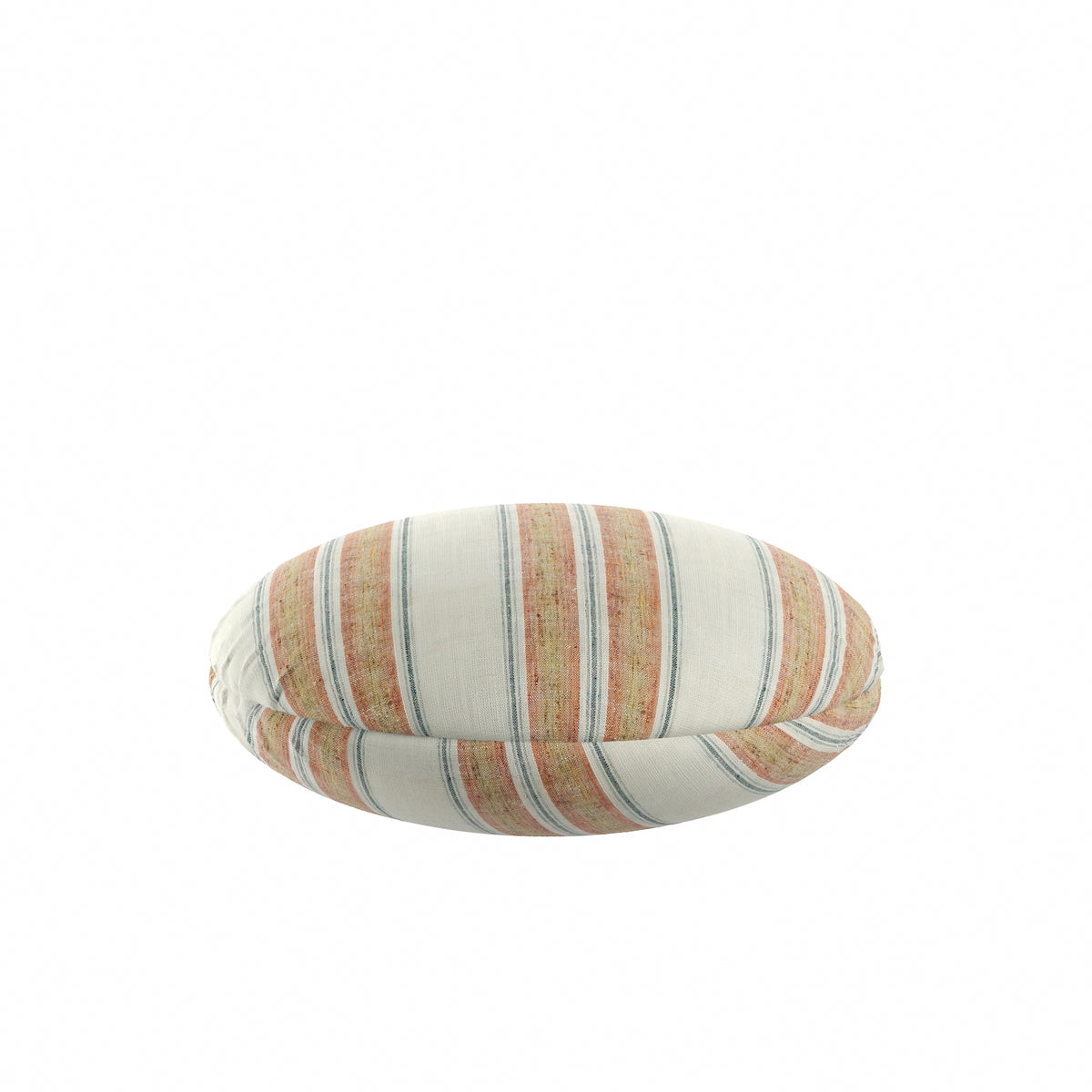 Circular Throw Pillow in French Laundry Stripe - Apricot