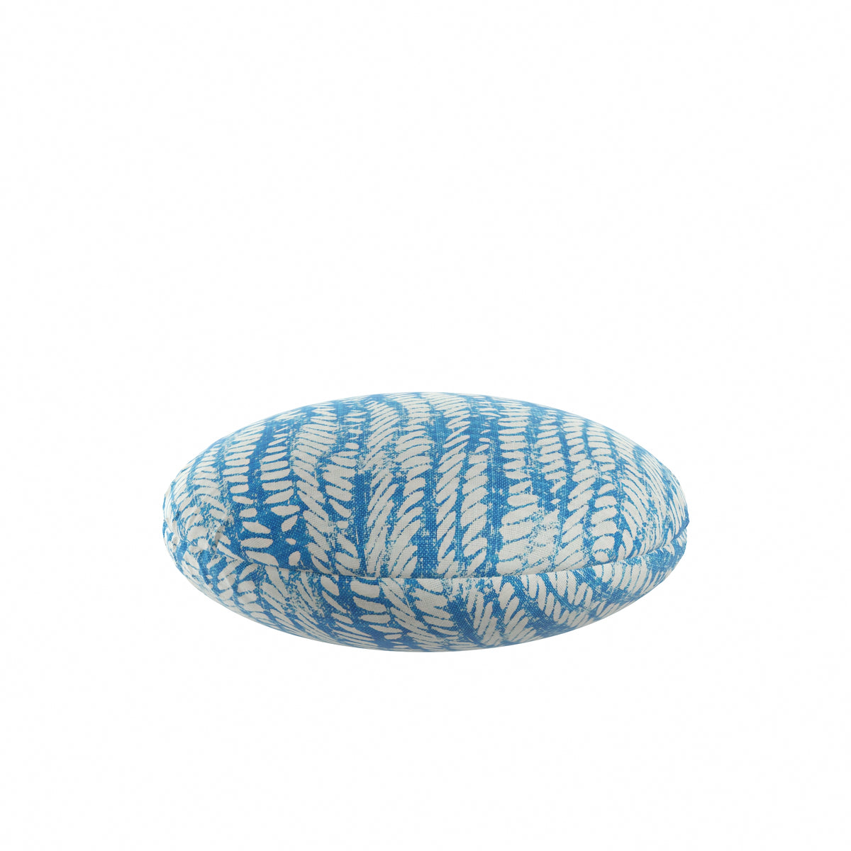 Circular Throw Pillow in Rope Walk - Persian Blue