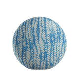 Circular Throw Pillow in Rope Walk - Persian Blue