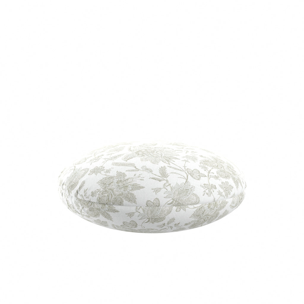 Circular Throw Pillow in Toile - Rich Cream