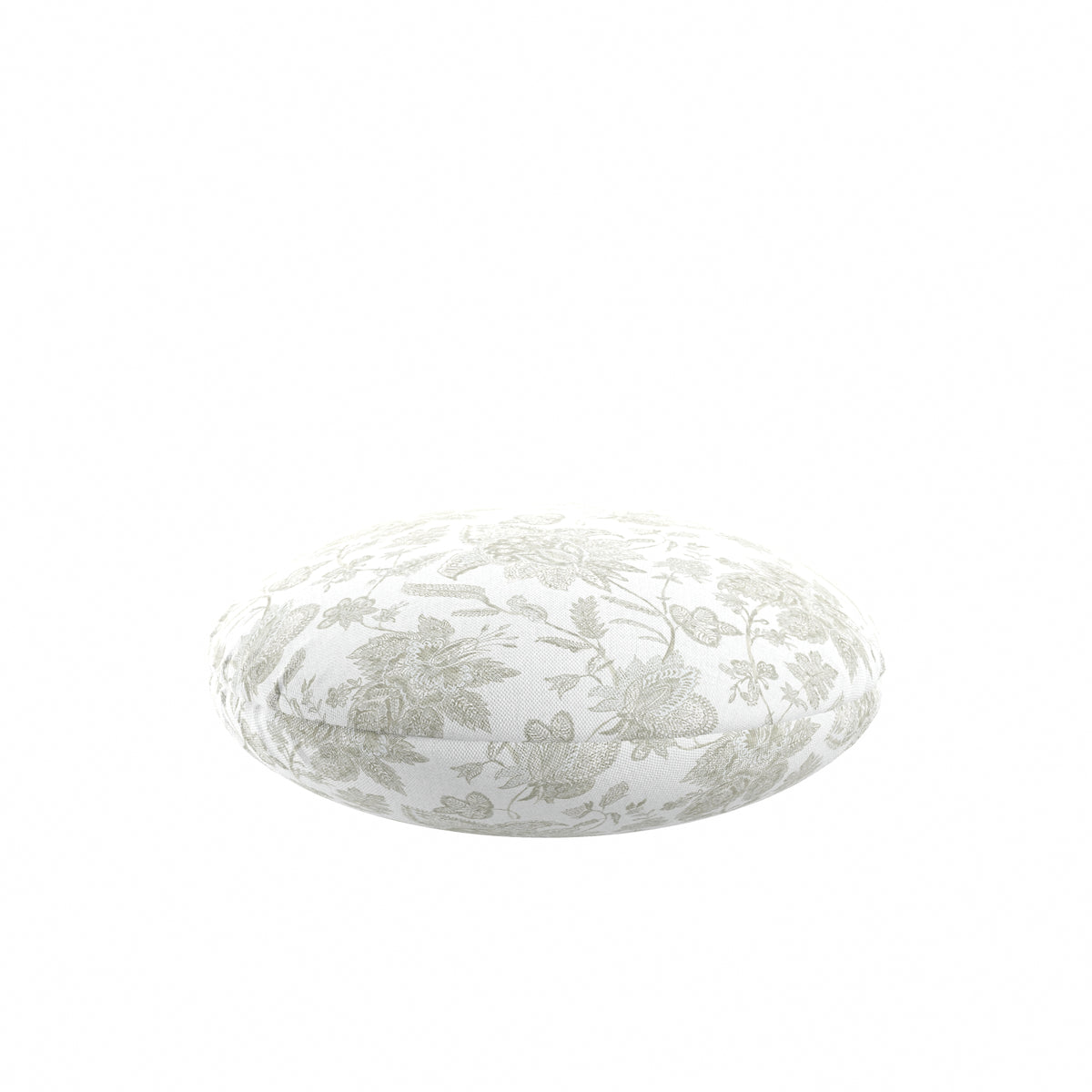 Circular Throw Pillow in Toile - Rich Cream