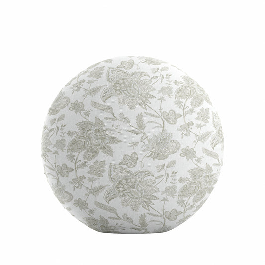 Circular Throw Pillow in Toile - Rich Cream