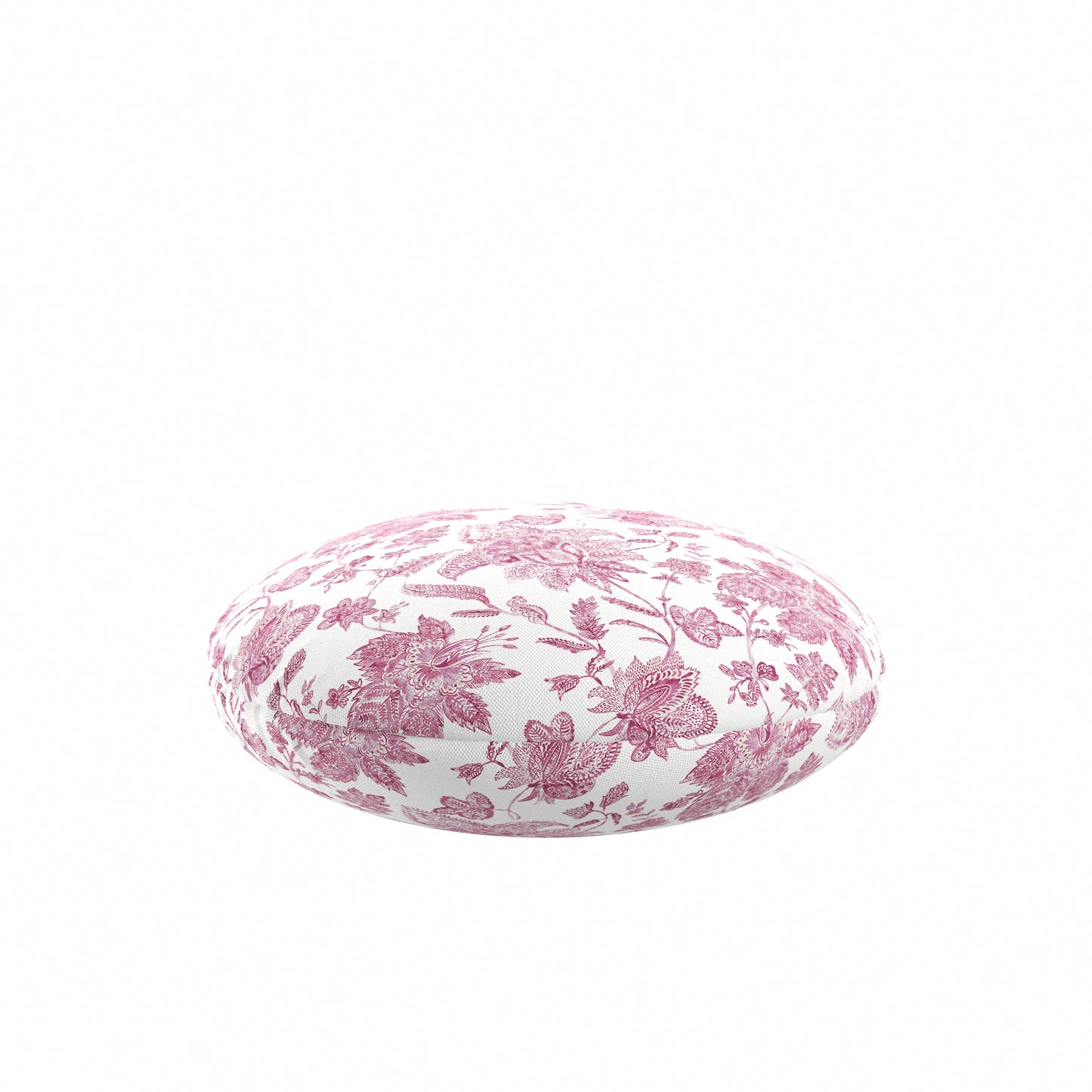 Circular Throw Pillow in Toile - Strawberry