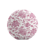 Circular Throw Pillow in Toile - Strawberry